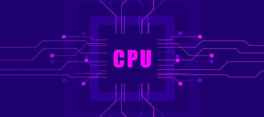 Poster - 2d illustration Central Processing Unit
