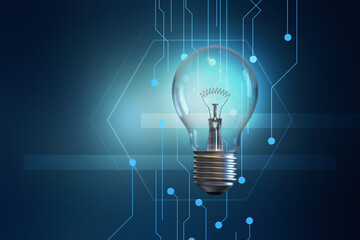 Poster - 3d rendering led white lightbulb
