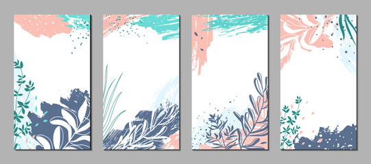 Wall Mural - set of templates for social media posts, stories, banners, covers, greeting cards, branding design. 