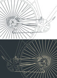 Fototapeta Londyn - Bicycle chain drive close up