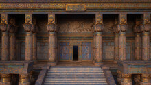 Steps To Entrance To An Ancient Egyptian Temple. 3D Illustration.
