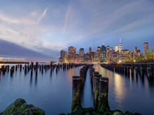 Twilight At East River Pier In NYC