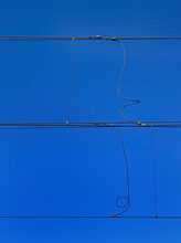 Blue Sky With Electric Cables
