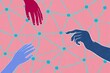 © kkgas/Stocksy - Three hands and social network