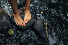 Barefeet By The Forest River
