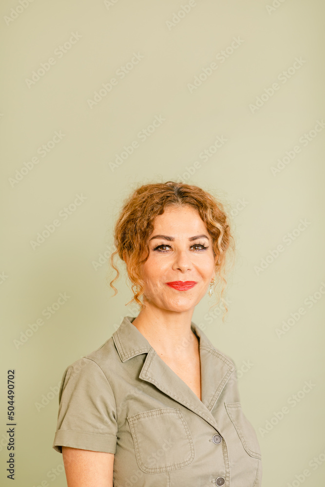 Portrait middle aged business woman smiling
