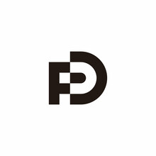Letter PD Outline Geometric Simple Symbol Logo Vector