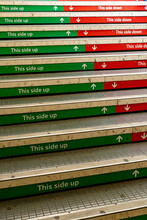 Directional Signs On A Staircase 