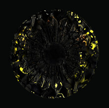 Dark Flower With Grunge Texture And Glowing Yellow Light