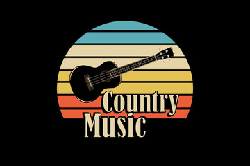 Fototapete - Country music retro vintage landscape design