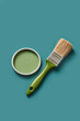 © Yaroslav Danylchenko/Stocksy - Green lid of paint with clean brush