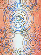 An Abstract Painting, Concentric Circles On A Scumbled Ground.