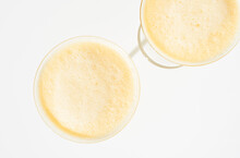 Two Banana Daiquiri Cocktails From Above 