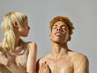 © ohlamour studio/Stocksy - fresh natural couple portrait with eyes closed