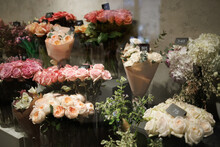 Variety Bouquets Of Flowers In Store 