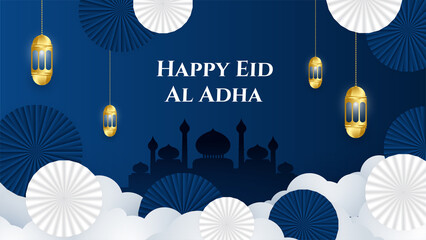 lovely eid al adha festival banner design