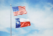 American And Texas Flags