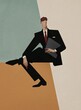 © Valeriya Simantovskaya/Stocksy - a man in a suit illustration