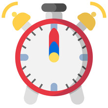 Alarma Clock Flat Icon,linear,outline,graphic,illustration