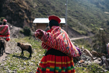 Peruvian Women In Traditional Clothes