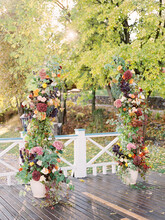 Autumn Wedding Arch Made Of Flowers