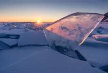 Ice Ridges At Dawn