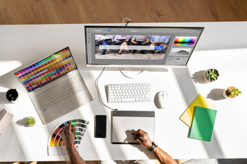 Wall Mural - Male Designer Working On Computer