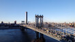 © David Prado/Stocksy - Drone view of Manhattan bridge and New York city on background