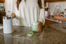 Mood-boosting Matcha Tea Latte With Albizia Flower