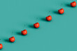 a row of cherries. 3d render