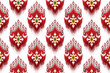 Ikat geometric abstract ethnic pattern design. Tribal boho native ethnic turkey traditional embroidery vector background. Aztec fabric carpet mandala ornaments textile decorations wallpaper 