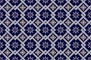 Wall Mural - Ikat geometric abstract ethnic pattern design. Tribal boho native ethnic turkey traditional embroidery vector background. Aztec fabric carpet mandala ornaments textile decorations wallpaper 