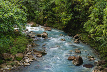 Beautiful Costa Rican River With A Light Blue Hue