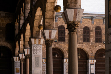 Sticker - Historic architecture details inside Umayyad Mosque,a.k.a. Great Mosque of Damascus