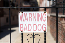 Warning Bad Dog Sign