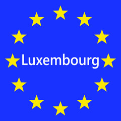 Wall Mural - flag of european union with luxembourg. eu flag. country border sign of the of luxembourg. vector il