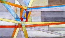 An Abstract Watercolor Painting; An Example Of Geometric Abstraction