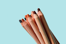 Bunch Of Colored Pencils Of Different Skin Tones 