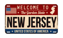 Welcome To New Jersey Vintage Rusty License Plate