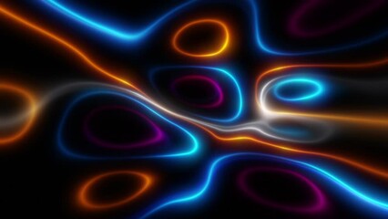 Wall Mural - This is a stock motion graphic that shows abstract vibrant glowing threads.