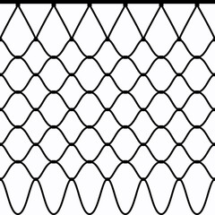 Basketball hoop ring outline net seamless pattern. Grid web links with garters. Abstract vector illustration. Metal chain texture