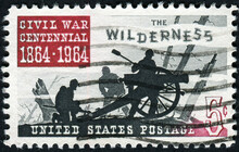 USA - CIRCA 1961: Postage Stamp Printed In The United States Shows Battle Of The Wilderness, 1864