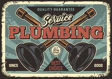 Plumbing Service Colorful Vintage Poster