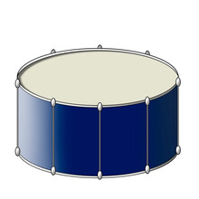Blue Drum On A White Background, Isolate On A White Background