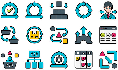 Sticker - Set of Vector Icons Related to Agile. Contains such Icons as Acceptance, Agile, Continuous, Decision Making, Delivery, Development and more.