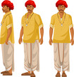Indian village man turnaround illustration for animation and your all designs