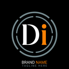 Di Letter Logo design. white background.