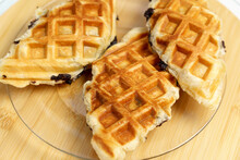 Croffle For Croissant And Waffle. This Bread Is A Combination Of Croissants And Waffles.
