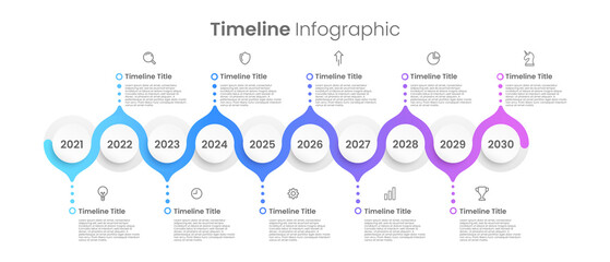 Infographic design Presenting the company's plan for a period of 10 years