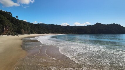 Poster - The famous New Chums beach secluded beach in New Zealand 